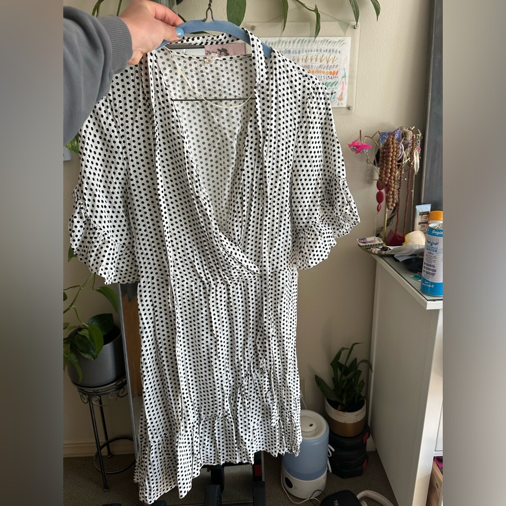 OYSHO mini polka dot dress.